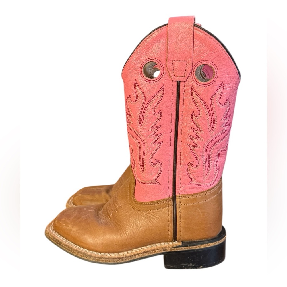 Old West Kids Boots - Pink and Brown Size 11 D - Picture 3 of 8